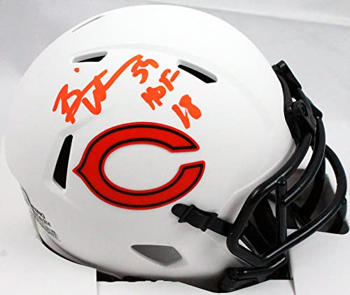 Brian Urlacher Autographed Chicago Bears Lunar Speed Mini Helmet w/HOF-Beckett W Hologram Orange - 757 Sports Collectibles