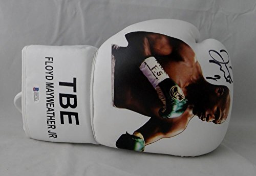 Floyd Mayweather Autographed White Custom TBE Image Right Boxing Glove Beckett