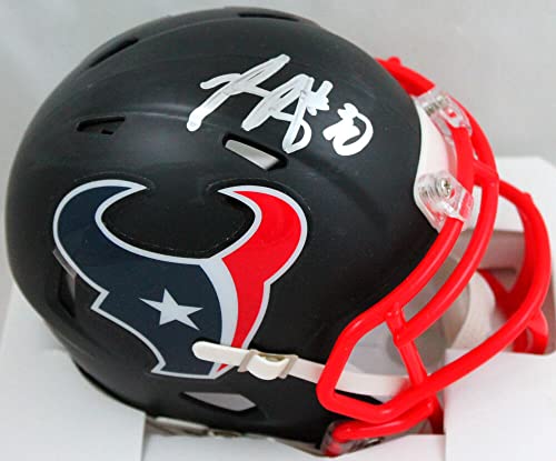 Phillip Lindsay Autographed Houston Texans Flat Black Speed Mini Helmet-Beckett W Hologram Silver - 757 Sports Collectibles