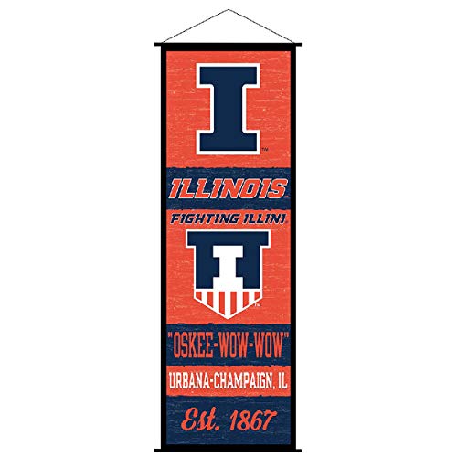 Illinois Fighting Illini Banner and Scroll Sign - 757 Sports Collectibles