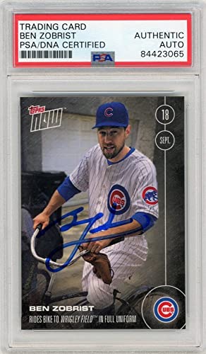 Ben Zobrist 2016 Topps Now Autographed Card #475- PSA/DNA - 757 Sports Collectibles