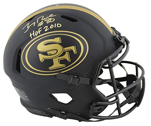 49ers Jerry Rice"HOF 2010" Signed Eclipse Proline F/S Speed Helmet BAS Witness - 757 Sports Collectibles