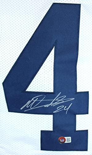 Miles Sanders Autographed White College Style Jersey-Beckett W Hologram Silver - 757 Sports Collectibles