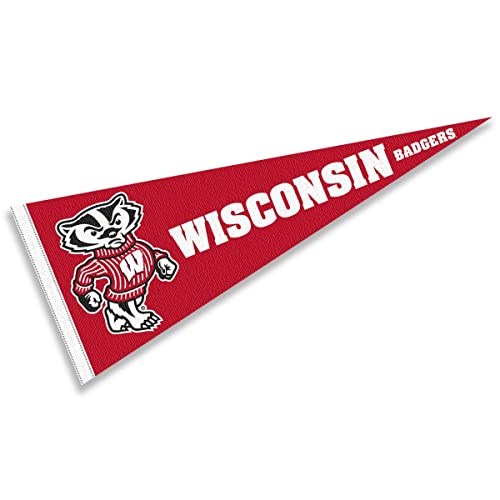 College Flags & Banners Co. Wisconsin Badgers Bucky Badger Logo Pennant - 757 Sports Collectibles