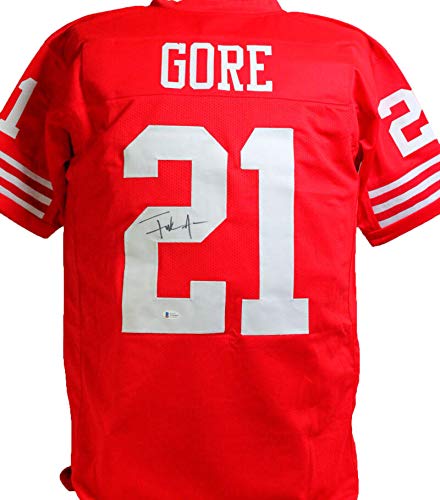 Frank Gore Autographed Red Pro Style Jersey -Beckett W Auth Black - 757 Sports Collectibles