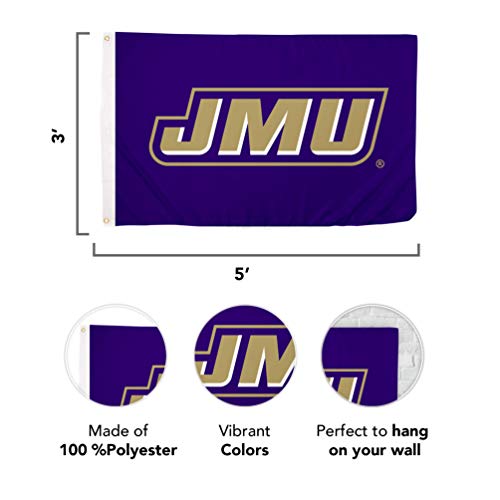 Desert Cactus James Madison University Flag Dukes JMU Flags Banners 100% Polyester Indoor Outdoor 3x5 (Style 3) - 757 Sports Collectibles