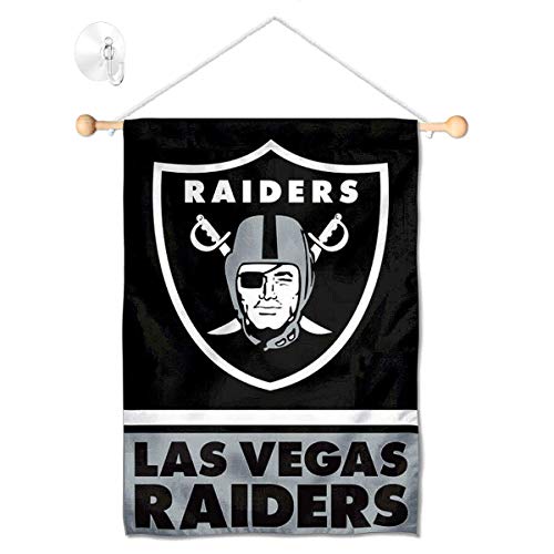 Las Vegas Raiders Banner Window Wall Hanging Flag with Suction Cup - 757 Sports Collectibles