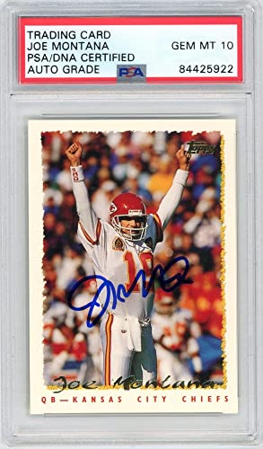 Joe Montana 1995 Topps Autographed Card #420- PSA/DNA Gem MT 10 - 757 Sports Collectibles