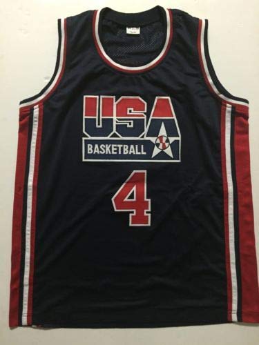 Autographed/Signed Christian Laettner Team USA Olympics Blue Basketball Jersey JSA COA - 757 Sports Collectibles