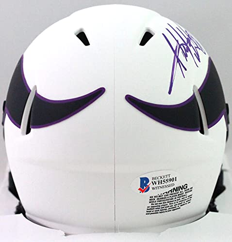 Adrian Peterson Signed Minn Vikings Lunar Speed Mini Helmet- Beckett W Purple - 757 Sports Collectibles