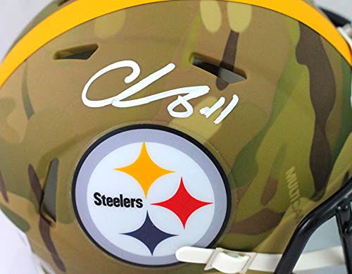 Chase Claypool Autographed Pittsburgh Steelers Camo Mini Helmet- Beckett WWhite - 757 Sports Collectibles