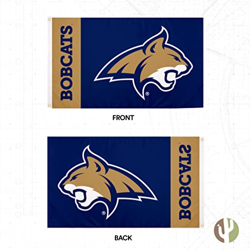 Desert Cactus Montana State University Flag Bobcats MSU Cats Flags Banners 100% Polyester Indoor Outdoor 3x5 (Team Name) - 757 Sports Collectibles