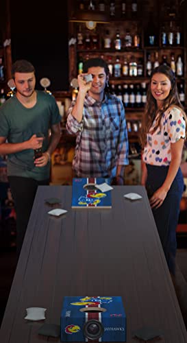 SOAR NCAA Tabletop Cornhole Game and Bluetooth Speaker, Kansas Jayhawks - 757 Sports Collectibles