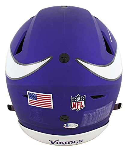 Vikings Adrian Peterson"2x Insc" Signed Speed Flex Full Size Helmet BAS Witness - 757 Sports Collectibles