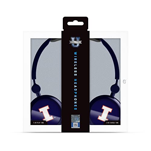 SOAR NCAA Bluetooth On-Ear Headphones, Illinois Fighting Illini - 757 Sports Collectibles