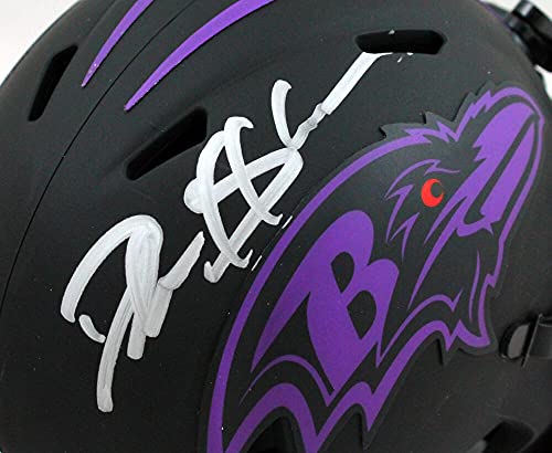 Deion Sanders Autographed Baltimore Ravens Eclipse Mini Helmet- Beckett W Silver - 757 Sports Collectibles