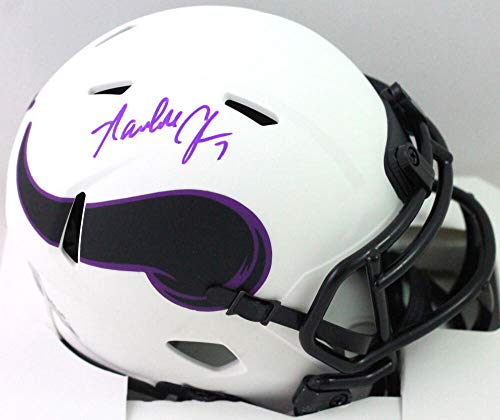 Randall Cunningham Autographed Eagles Lunar Speed Mini Helmet- Beckett W Purple - 757 Sports Collectibles