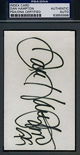 DAN HAMPTON PSA/DNA CERTIFIED 3X5 INDEX CARD SIGNED AUTHENTIC AUTOGRAPH