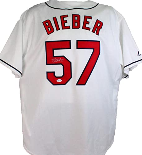 Shane Bieber Autographed Cleveland Indians White Majestic Jersey-Beckett W - 757 Sports Collectibles