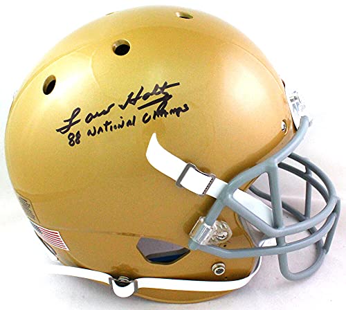 Lou Holtz Autographed Notre Dame Speed Full Size Helmet w/NAT- Beckett W Black - 757 Sports Collectibles