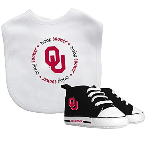 Baby Fanatic Ncaa Legacy Infant Gift Set, Oklahoma Sooners, 2Piece Set (Bib & PRE-Walkers) - 757 Sports Collectibles