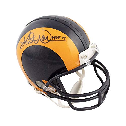 Kurt Warner HOF Autographed St Louis Rams Mini Football Helmet - BAS COA - 757 Sports Collectibles