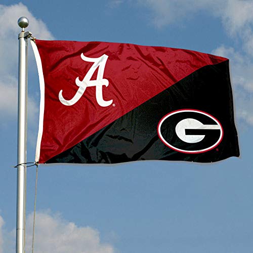 College Flags & Banners Co. Split Alabama vs Georgia House Divided 3x5 Flag - 757 Sports Collectibles