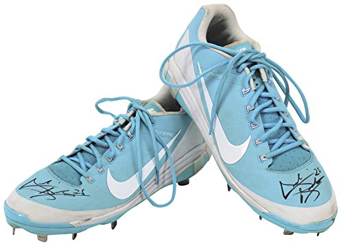 D-Backs Archie Bradley Signed 2018 Game Used Blue Nike Air Clipper Cleats BAS - 757 Sports Collectibles