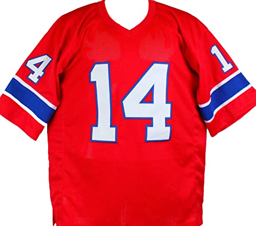 Steve Grogan Autographed Red Pro Style Jersey -JSA W Black - 757 Sports Collectibles