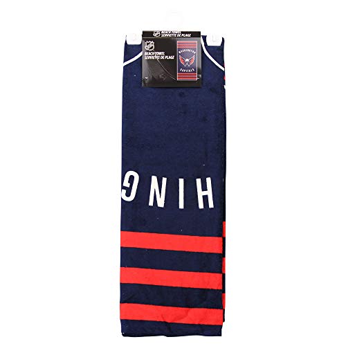 Northwest NHL Striped Beach Bath Towel 30" x 60" (Washington Capitals) - 757 Sports Collectibles