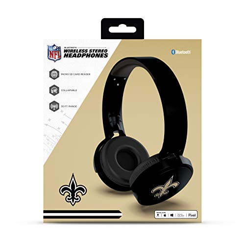 NFL New Orleans Saints Wireless Bluetooth Headphones, Team Color - 757 Sports Collectibles