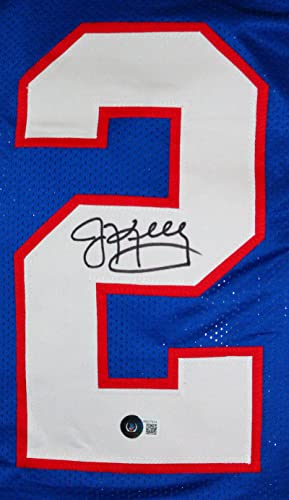 Jim Kelly Autographed Blue Pro Style Jersey-Beckett W Hologram Black - 757 Sports Collectibles