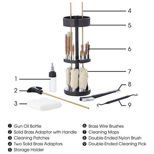 Wild Shot Deluxe Gun Cleaning Kit in Bullet-Shaped Case, Cleaning Tools to Effectively Maintain Handguns, Shotguns and Rifles - 757 Sports Collectibles