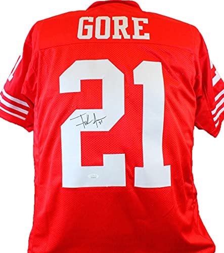 Frank Gore Autographed Red Pro Style Jersey- JSA Witnessed Auth 2 - 757 Sports Collectibles