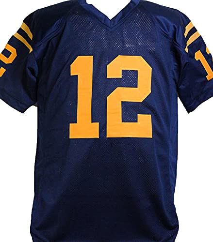 Roger Staubach Signed Blue Midshipman College Style Jersey w Hmn- Beckett WSilv - 757 Sports Collectibles