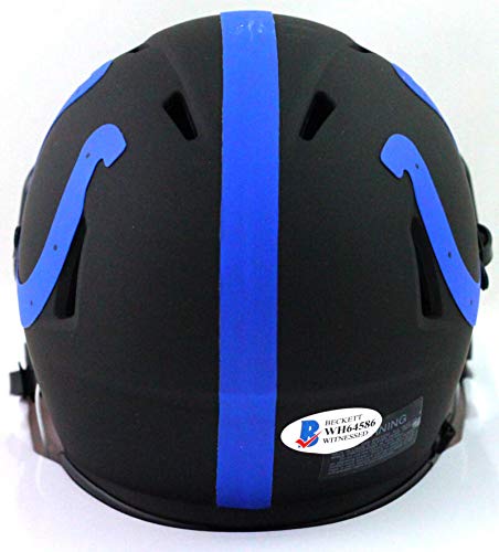 Darius Leonard Autographed Colts Eclipse Speed Mini Helmet- Beckett W Silver - 757 Sports Collectibles