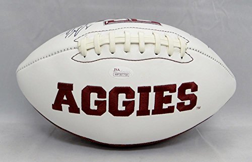 Michael Bennett Martellus Bennett Signed Texas AM Logo Football- JSA W Auth - 757 Sports Collectibles