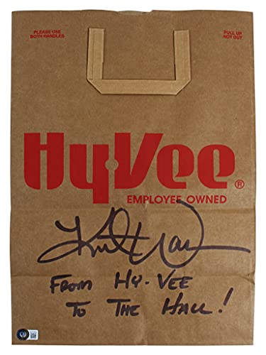 Rams Kurt Warner"Hyvee To Hall" Authentic Signed Hyvee Grocery Bag BAS Witness - 757 Sports Collectibles