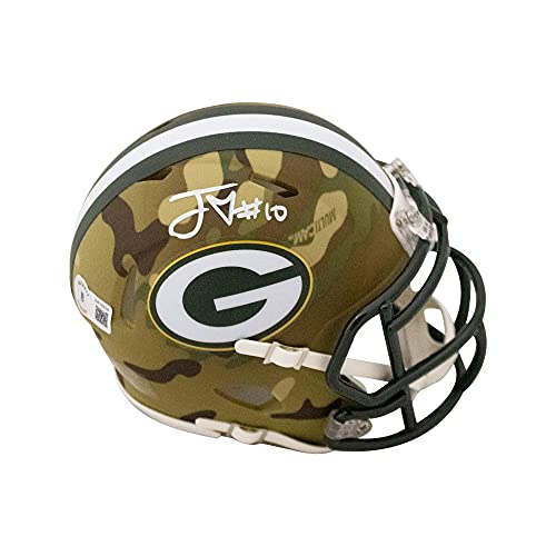 Jordan Love Autographed Green Bay Packers Camo Mini Football Helmet - BAS COA - 757 Sports Collectibles