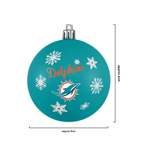 FOCO Miami Dolphins NFL 5 Pack Shatterproof Ball Ornament Set - 757 Sports Collectibles