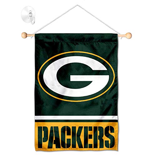 Green Bay Packers Banner Window Wall Hanging Flag with Suction Cup - 757 Sports Collectibles