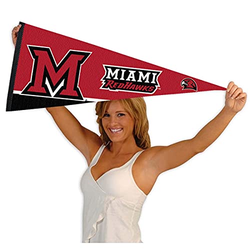 College Flags & Banners Co. Miami Redhawks Pennant Full Size Felt - 757 Sports Collectibles