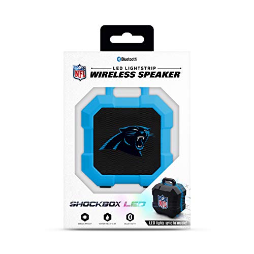 NFL Carolina Panthers Shockbox LED Wireless Bluetooth Speaker, Team Color - 757 Sports Collectibles