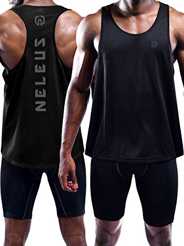 Neleus Men's 3 Pack Dry Fit Workout Gym Muscle Tank Tops,5031,Black,Grey,Olive Green,XL,EU 2XL - 757 Sports Collectibles