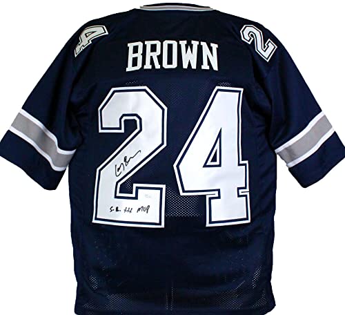 Larry Brown Autographed Blue Pro Style Jersey W/SB MVP- JSA W Black - 757 Sports Collectibles