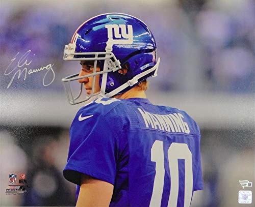 Eli Manning Autographed NY Giants 16x20 Over Shoulder - Fanatics Auth White - 757 Sports Collectibles