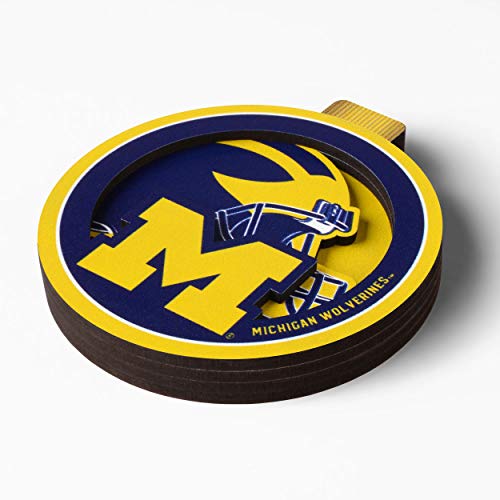 YouTheFan NCAA Michigan Wolverines 3D Logo Series Ornament, team colors - 757 Sports Collectibles