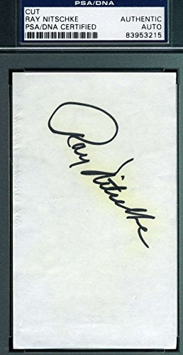 RAY NITSCHKE SIGNED 3x5 INDEX CARD PSA/DNA COA AUTHENTIC AUTOGRAPH