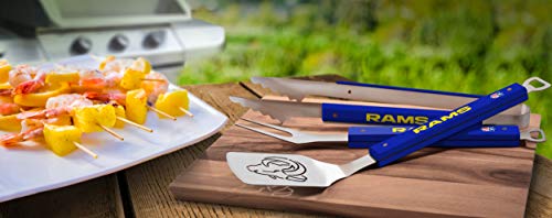 YouTheFan NFL Los Angeles Rams Spirit Series 3-Piece BBQ Set , Stainless Steel, 22" x 9" - 757 Sports Collectibles