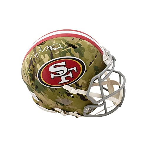 Joe Montana Autographed San Francisco Camo Authentic Full-Size Football Helmet - BAS - 757 Sports Collectibles